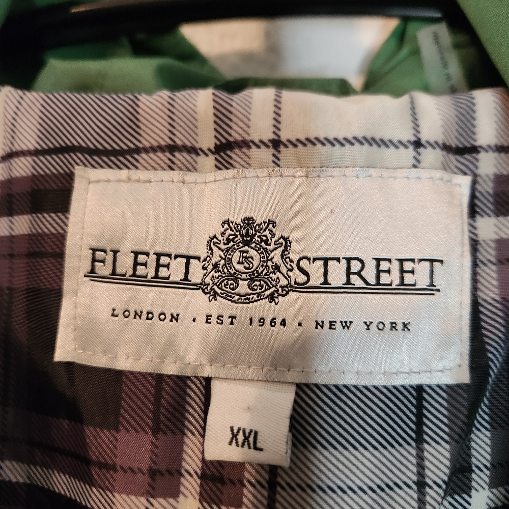 NWT Fleet Street Kelly Green Hooded Raincoat Long Jacket, Size XXL - Picture 4 of 11